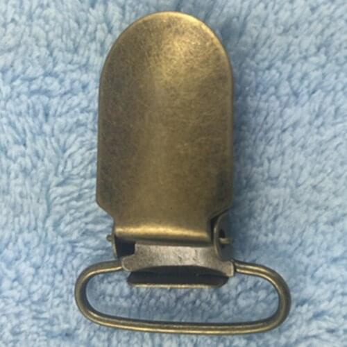 1'' 25 mm New Vintage Metal Antique bronze Suspenders Clip Casual Clothing Accessories for Men and women Paci Clips 50pcs/lot