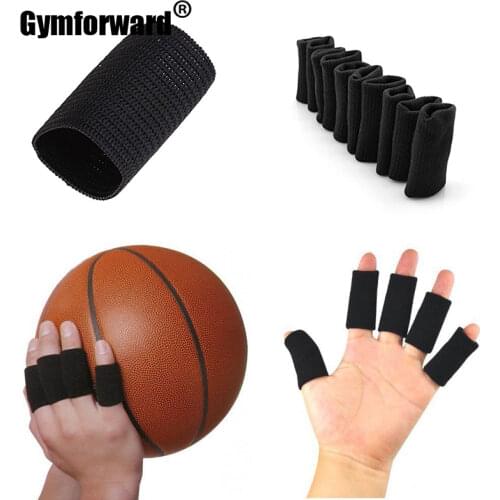10Pcs Basketball Elastic Finger Protector Stretchy Finger Brace Surport Wrap Fitness Arthritis Band Guard Elastic Sports Aid
