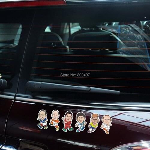 10 x Car-styling Car Covers European Cup Car Sticker Football Soccer Player For Ford Chevrolet Cruze VW Mazda Kia BMW Volkswagen