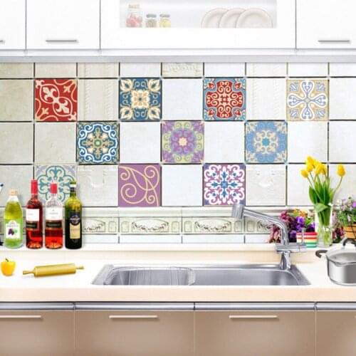 13 Color Mediterranean Blue Tiles Wall Sticker Tile Decal for Bathroom Kitchen Home Decor DIY Self-adhesive Waterproof Removable