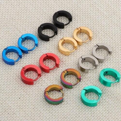 14Pcs Women Men Small Round Hoop Huggie Sleeper Stud Earrings Hippy Jewelry