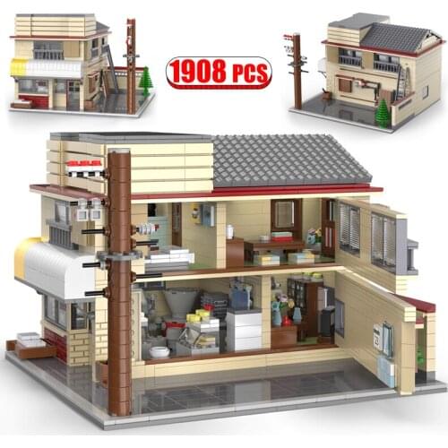 CaDA 1908pcs City Street View Tofu Store House Model Building Blocks Friends Living Room Parking Lot Bricks Toys For Kids Gifts