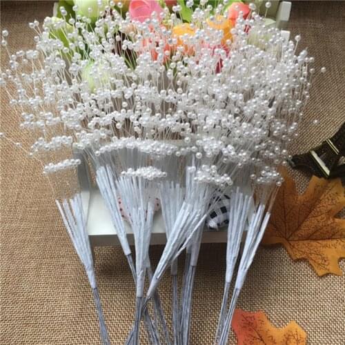 20pcs/lot Wedding Bouquet Decoration Artificial Pearl Beads String For DIY Bride Holding Flower Garland Decor Bridal Hair Decor