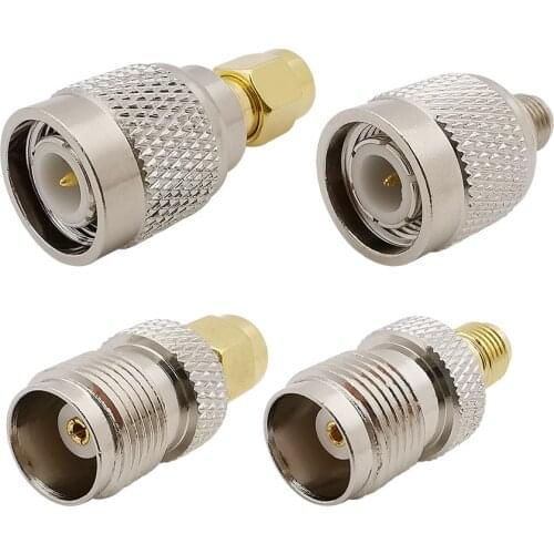 4 Pcs RF SMA Male/Female to TNC Male/Female Adapter RF Coax Coaxial Connector SMA to TNC Jack Plug Adapter Kit