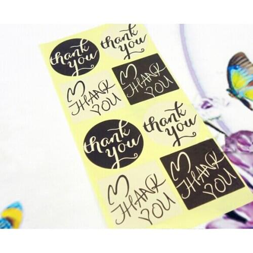 42x42mm THANK YOU Self-adhesive paper sealing sticker, 50 sheets/lot, Item No. TK11