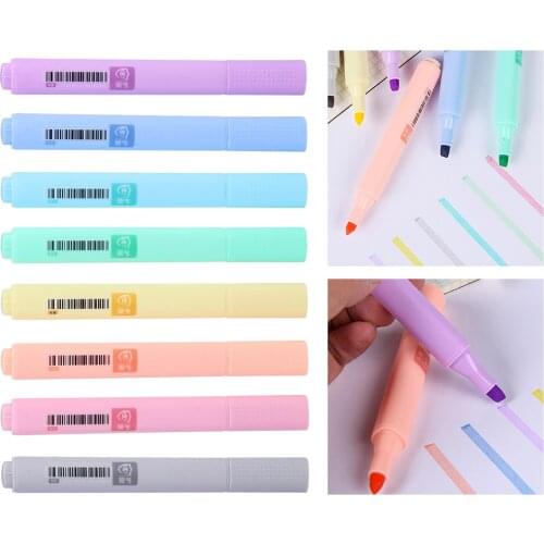 8PCS Candy Color Highlighter Fluorescent Pen Liquid Chalk Marker Pen For LED Writing Board For Painting Graffiti Office Supply