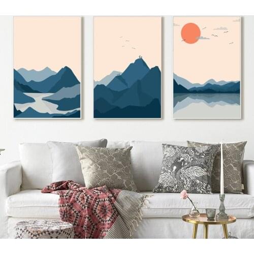 DIY 5D Diamond Painting Sunset Mountain Lake Landscape Cross Stitch Kits Full Drill Diamond Embroidery Mosaic Home Decoration