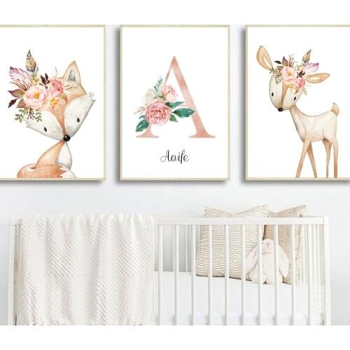 40x50 anime decoration Canvas Painting Name Custom Posters And Animes Flowers Poster Nordic Wall Pictures Baby home decor