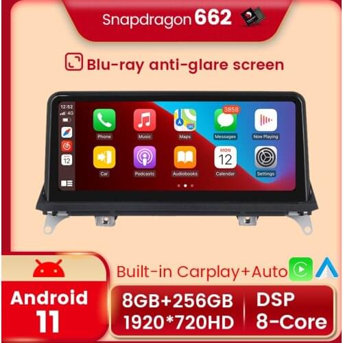 Qualcomm Snapdragon 662 Android11 8+256G 1920*720 Car Multimedia Player GPS Navigation for BMW X5 E70/X6 E71 (2007-2013) CCC/CIC
