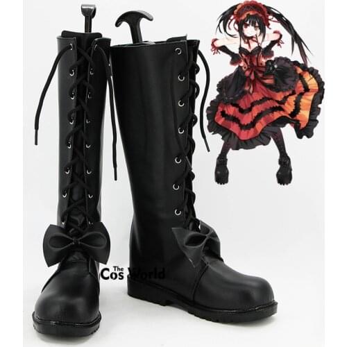 DATE A LIVE Tokisaki Kurumi Nightmare Anime Customize Cosplay Shoes Boots