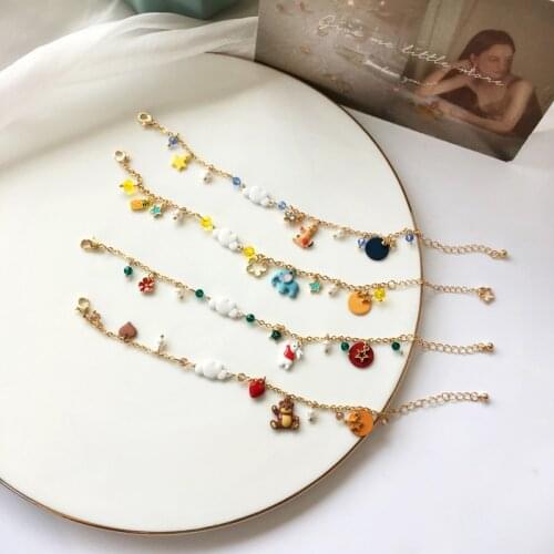 Girlfriends Cute Star Flowers Charm Bracelet Sweet Little Animal Cartoon Bracelet
