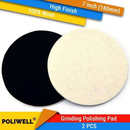 2PCS 7 Inch 180mm Hook and Loop Felt Sanding Disc Wool Pads Polishing Buffing Pad Wheel Car Furniture Glass Polisher Pads