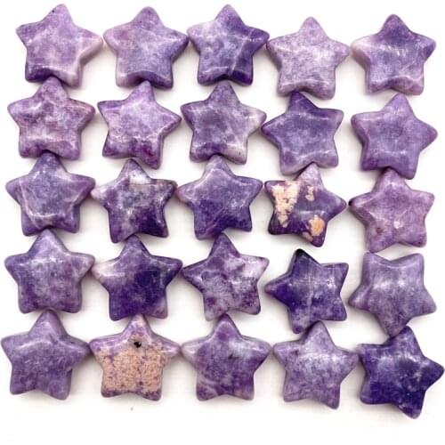 Dropshipping Natural Quartz Star Stone Crafts Lepidolite Star Shaped Stones Energy Healing Crystals Natural Stones and crystals