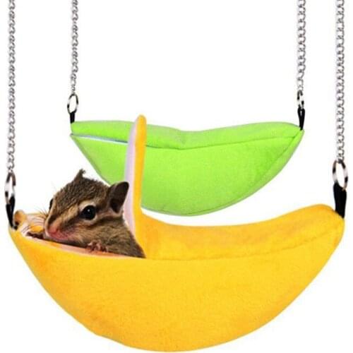 1PC Banana Shaped Rat Mouse Hammock Cages Hanging Banana Hammock Swing Bed For Animals Supplies Pets House Warm Cage 20*6.5cm