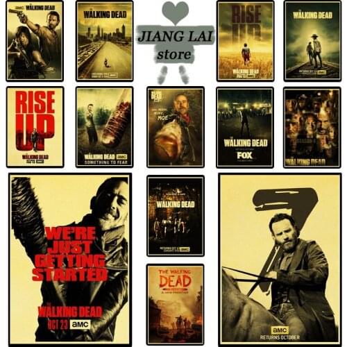 Walking Dead Season 7 Retro Poster Vintage Kraft Paper Bar Cafe Home Decoration Painting Wall Stickers