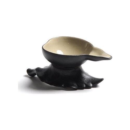 Arts&Crafts Black Pottery Tea Filter Mesh Infuser Coffee Herb Spice strainer Diffuser Tea ceremony Tools Accessories