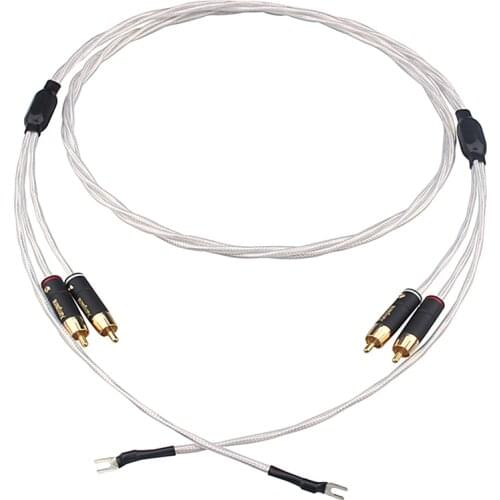 HiFi Audio Connect Silver Supreme Reference Cables Vinyl LP Tonearm Cable with Ground Wire