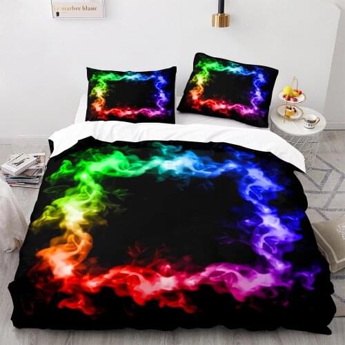 Colorful Flame Bedding Set Single Twin Full Queen King Size Ice And Fire Blaze Bed Set Children Kid Bedroom Duvetcover Sets 025