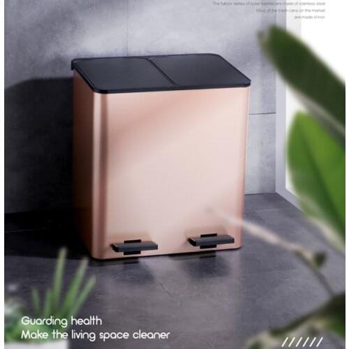 Kitchen Classification Step Trash Can Recycle Garbage Separation Waste Pedal Bins For Household With Lid Large Capacity Dustbin