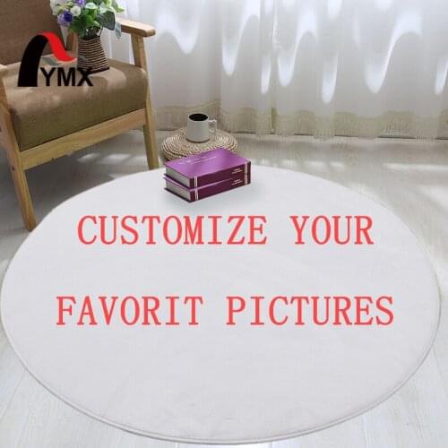 FYMX design custom modern printed coral velvet velvet round non-slip rubber mat for bathroom living room and bedroom mat