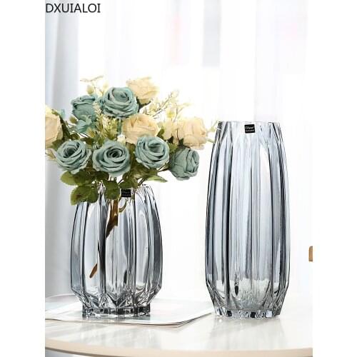 Creative large glass bottle transparent color hydroponic vase living room flower decoration home decoration accessories modern