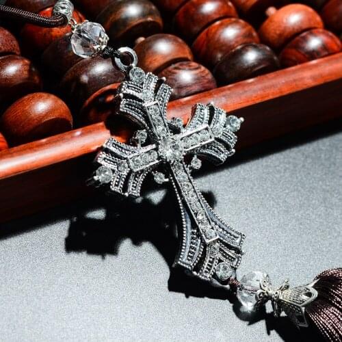 Cross Jesus Christian Pendant Metal And Crystal Diamond Hanging Styling Home Chapel Decoration Accessories