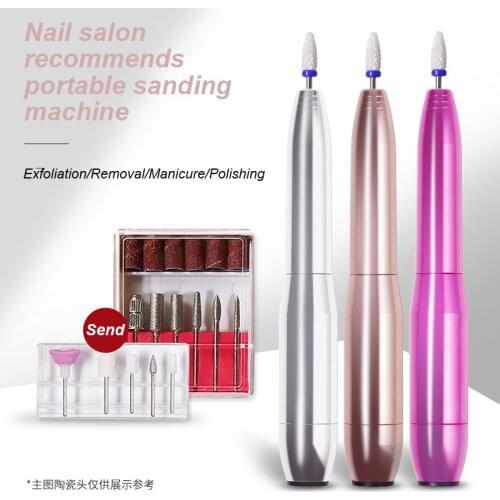 Nail Polisher USB Portable In-line Pen Nail Machine Nail Tool Electric Nail Remover Nail Drill File Grinder Grooming Kit