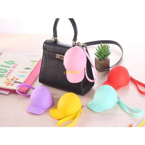 South Korean cute candy color zipper purse mini silicone hat zero purse