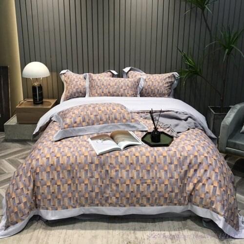 Super Quality Bedding Set Light luxury style 80 double-sided brushed pure cotton 4pcs autumn winter thick warmth duvet cover 1.8