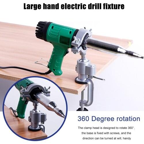 Clampon Table Bench Vise Aluminium Alloy Universal Swivel Electric Drill Holder Grinder Bracket Multifunctional Woodworking Tool
