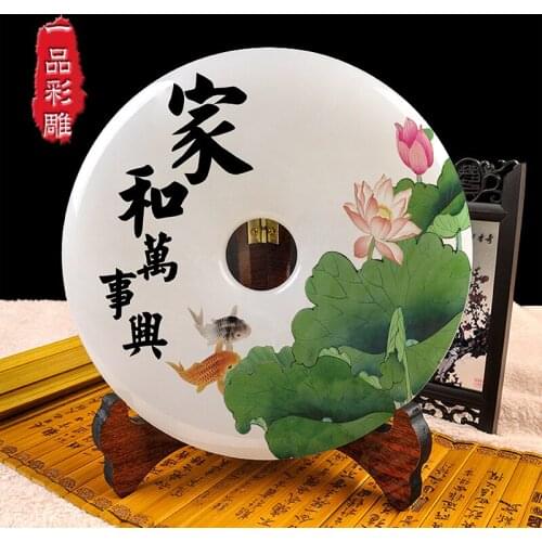 Natural jade handicrafts creative Home Furnishing Afghan living room decor decoration entrance shelf cabinet