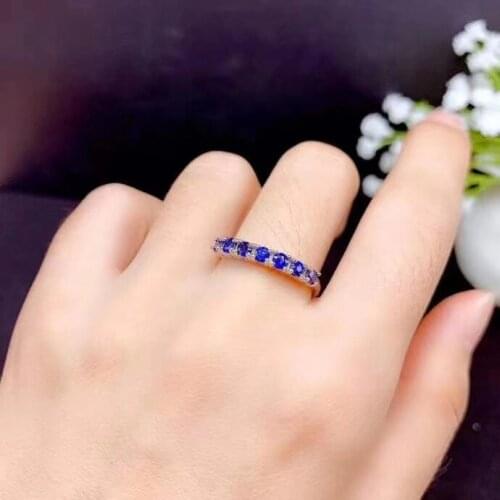 Natural And Real Sapphire Rings 925 Sterling Silver Fine Jewelry Female Wedding Jewelry