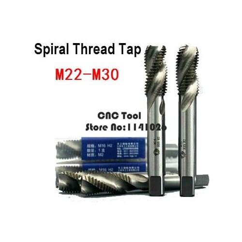 New 1PCS M22/M24/M27/M30/M22*1.5/M24*1.5/M27*1/M27*1.5 high speed steel machine taps spiral groove machine tap,Spiral Thread Tap