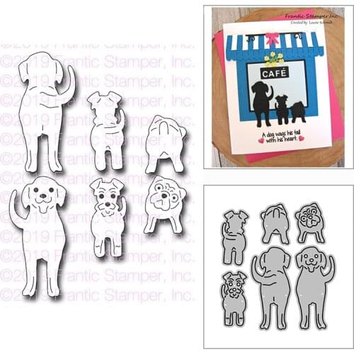 New Front & Back Dogs Craft Embossing Mold 2021 Metal Cutting Dies for DIY Decorative Scrapbooking Album Card Making No Stamps
