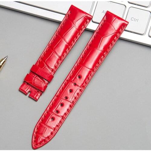 Top Handmade Red Alligator Strap Universal Crocodile Skin Watch Band Women Watchbands Genuine Leather Belt 14MM 16MM 18MM 20MM