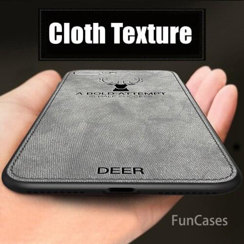 Luxury Retro Christmas Deer Cloth Texture Phone Case For iphone 7 8 6 6S Plus X XS Max XR Ultra thin Soft TPU Leather Cover Case