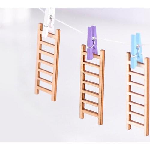 Fairy Garden Figurine Crafts Micro Landscape Decor DIY Wood Ladder 10Pcs