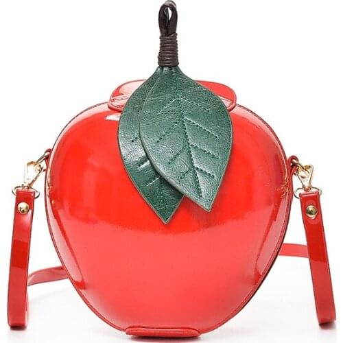 2020 New Hot Cute Cartoon Bags Apple Shape Shoulder Bag for Girls Mini Crossbody Bags Personality Purse Fashion Messenger Bag