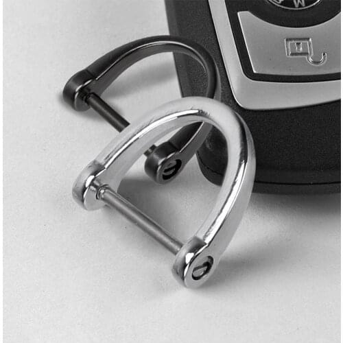 Thick Rod Car Keychain Classic Interior Accessories Car-styling D Shape Horseshoe Key Holder Key Ring