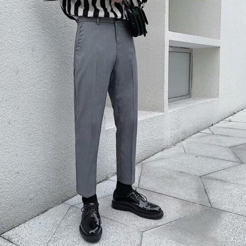 Solid Color Men Casual Pants Loose Men Suit Trousers Slacks Men Harajuku Simple Plus Size 4XL Straight Pants pantalones hombre