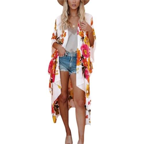 Meihuida Womens Floral Smock Short-Sleeved Tops Beach Sunscreen Loose Printed Clothes Plus Size Cover Ups Party Dresses