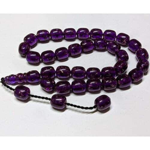 Gold Particle Amber Faturan Bakelite Komboloi Prayer Beads Misbaha