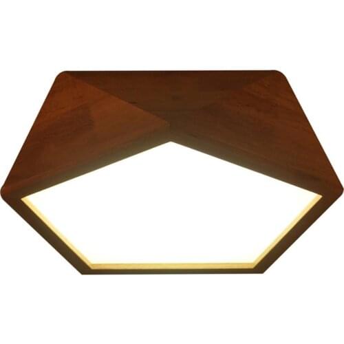 2017 European craft glass and rubber wood products professional art pentagonal wooden frame glass China Post free mail home ceil