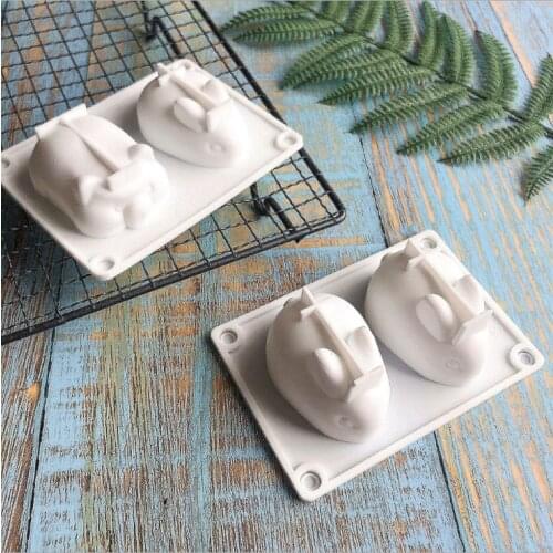 3D Rabbit Mousse Cake Mold DIY Cake Baking Decorative Pudding Jelly Mold Cartoon Rabbit Pig Modeling Silicone Mold
