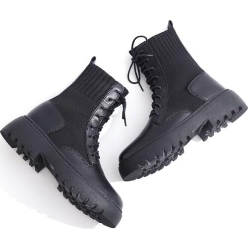 2022 Woman Ankle Boots Real Leather Shoes Woman Short Winter Warm Boots Platform Heel Footwear