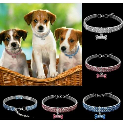 Hot Bling Rhinestone Dog Necklace Collar Diamante Jeweled Pendant for Pet Puppy All Seasons 2019 New fun