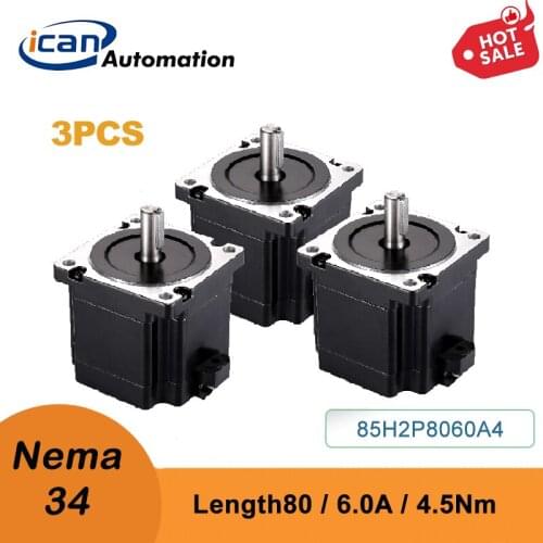 ICAN Arduino 85x80mm 6.0A 4.5Nm Large Stepper Motor For Milling Machine