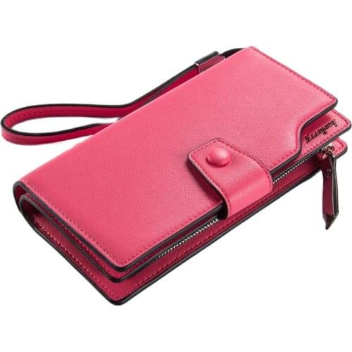 Fashion New Womens Long Purse Solid Pattern 3 Fold Zipper Hasp High Capacity Quality PU Multifunction Card Holder Clutch Wallet