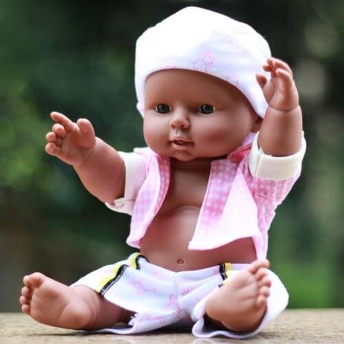 13Inch 30CM Black Skin Reborn Baby Doll Full Body Vinyl Lifelike Touch Simulation African American Baby Dolls Children Toys Gift