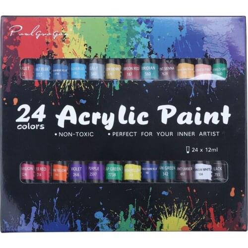 12/24 Color Acrylic Paint Set For Canvas Wood Clay For Fabric Nail Art Ceramic Craft 12ml Acrylic Paints Peinture Acrylique